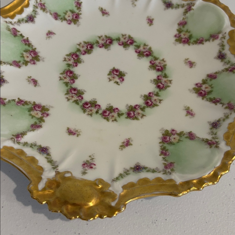 LIMOGES Coronet vintage Floral Gold tone Trim Decorative Plate made in France - Picture 3 of 10